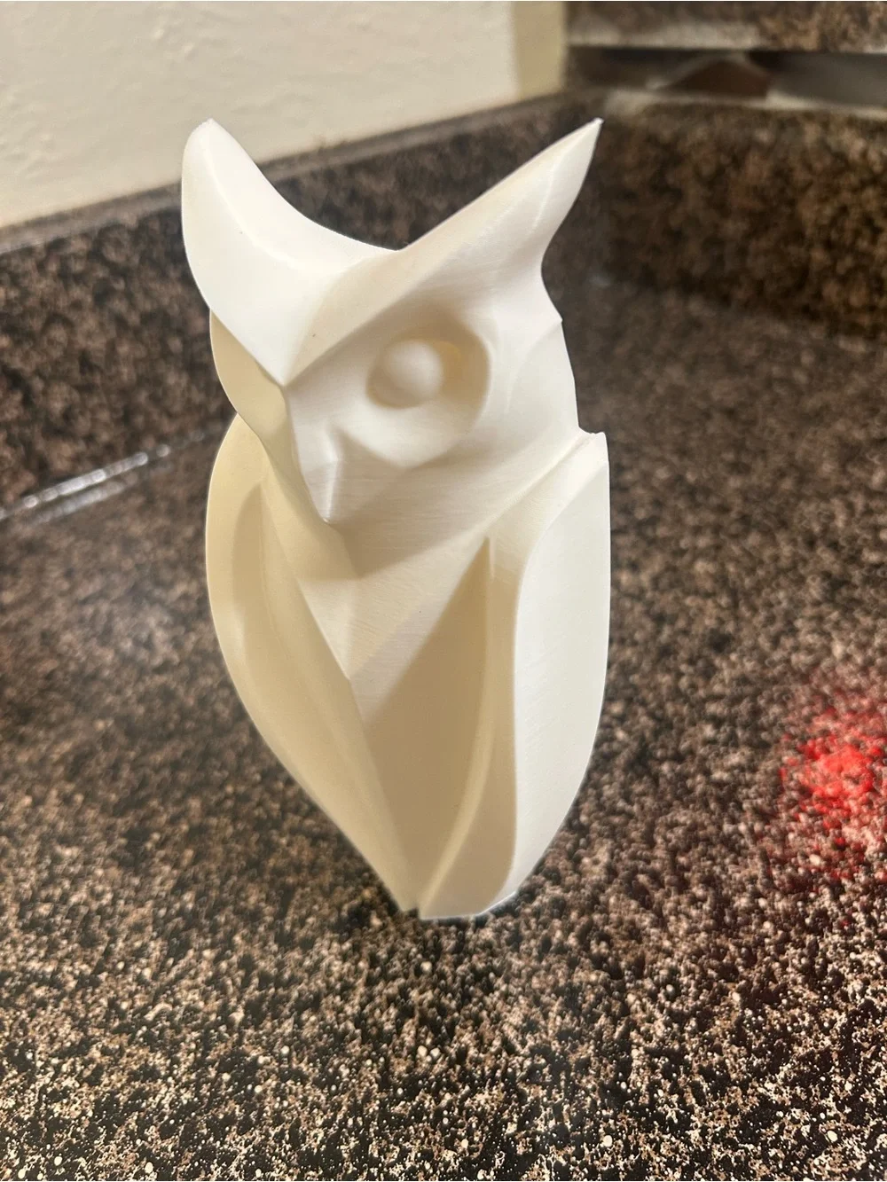 White Modern Geometric Owl Sculpture - Home Art Decor